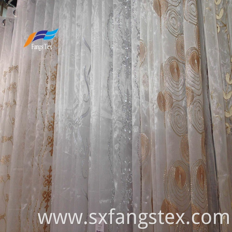 Textile Factory Embroidered Fabric Window Voile Curtain 1